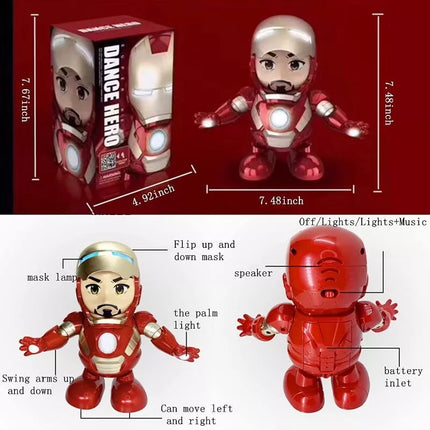 Iron Man Tony Stark Superhero Dancing Hero Action Figure Music and Light Toys