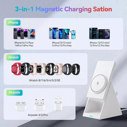 Choetech T600 15W 3-in-1 Magnetic Rotating MagSafe Wireless Charger iPhone Watch