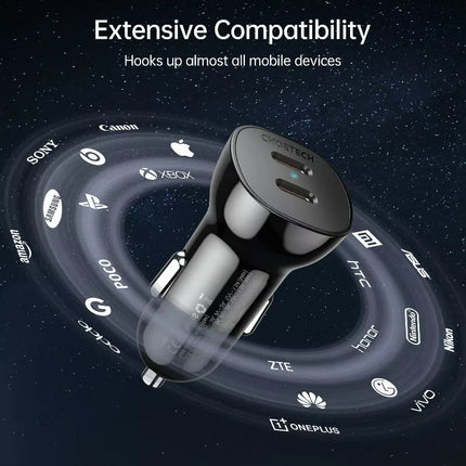 Choetech T200 MagSafe Wireless Car Holder + Dual USB C Charger For iPhone 16 15