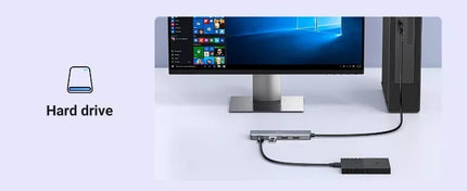 UGREEN 5-In-1 Ultra Slim 4-Port USB 3.0 Hub PD Charging with 5Gbps Data Transfer