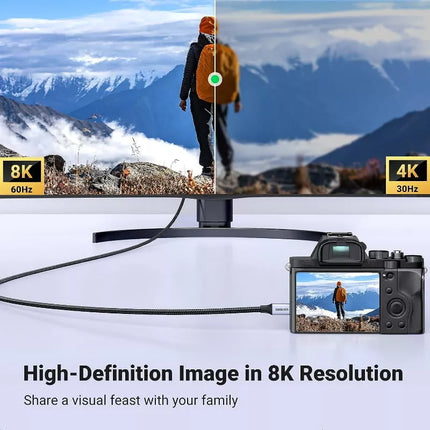 UGREEN 8K Micro HDMI to HDMI 2.1 Standard Cable 48Gbps, Support HDR eARC