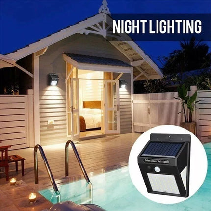 BDI 4-Pack 30 LED Solar PIR Motion Sensor Wall Light Outdoor Waterproof Garden