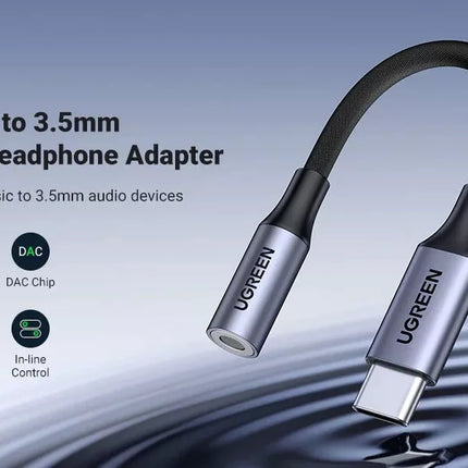 UGREEN USB Type C to 3.5mm Audio Adapter Aux Jack Dongle - iPhone 15, iPad, S23