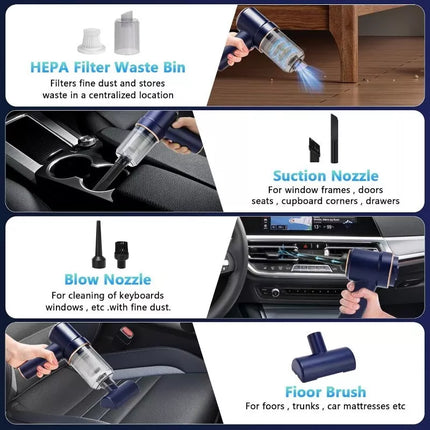 BDI Wet/Dry Cordless Handheld Car Vacuum Cleaner & Air Duster 9000PA 120W Power