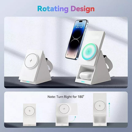 Choetech T600 15W 3-in-1 Magnetic Rotating MagSafe Wireless Charger iPhone Watch