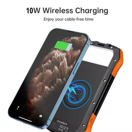 Choetech B657 20,000mAh Qi Wireless Solar Power Bank w/ LED Light Charge 5 Phone