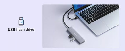 UGREEN 5-In-1 Ultra Slim 4-Port USB 3.0 Hub PD Charging with 5Gbps Data Transfer