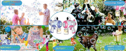 Mercita Space Bubble Guns Machine with LED & Rechargeable Battery for Kids