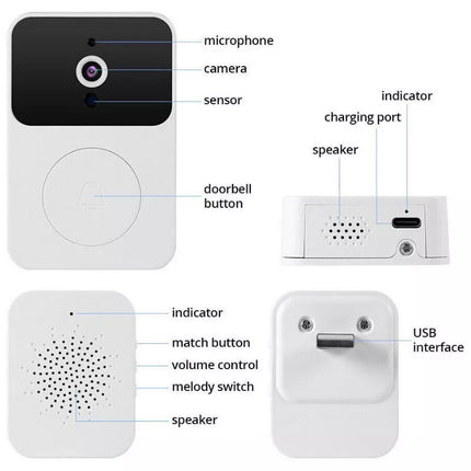 BDI Smart Wireless WiFi Video Doorbell Camera with Indoor Chime Night Vision