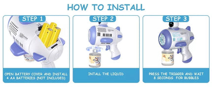 Mercita Space Bubble Guns Machine with LED & Rechargeable Battery for Kids