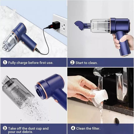 BDI Wet/Dry Cordless Handheld Car Vacuum Cleaner & Air Duster 9000PA 120W Power