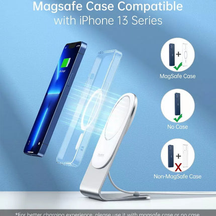 Choetech Magsafe Fast Wireless Magnetic Charger Holder Stand for iPhone 16 15 14