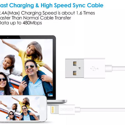 CHOETECH MFi Apple Certified Charge & Sync Cable 2.4A Quick Charge for iPhone