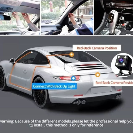 BDI 3 Channel Dash Cam DVR 1080P Front + Inside + Rear for Cars, Uber Driver