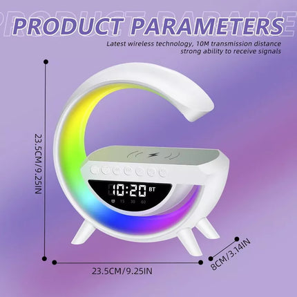 BDI Bedside Table Atmosphere Lamp w/ 15W Quick Wireless Charger & Speaker