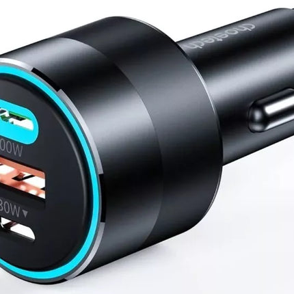Choetech 130W Dual USB-C & USB Fast Car Charger iPhone 16 iPad MacBook Laptop