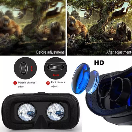VR SHINCON 6.0 High-Quality 3D VR Glasses Headsets w/ Controller - iOS & Android