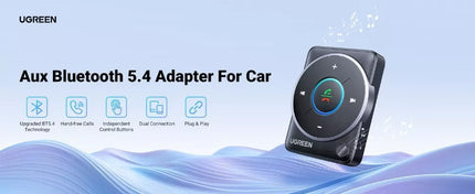 UGREEN Bluetooth 5.4 Receiver AUX Car Audio Adapter Noise Cancellation