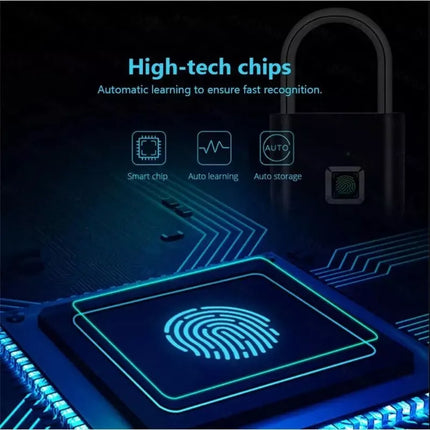BDI Rechargeable Smart Fingerprint Padlock w/ USB Charging -Suitcase, Gym Locker