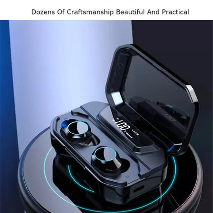 BDI IPX7 Water Resistant 9D True Stereo Bluetooth 5.3 Earbuds with LED Display