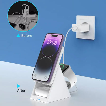 Choetech T600 15W 3-in-1 Magnetic Rotating MagSafe Wireless Charger iPhone Watch