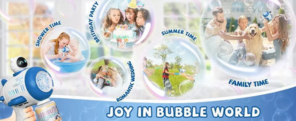 Mercita Space Bubble Guns Machine with LED & Rechargeable Battery for Kids