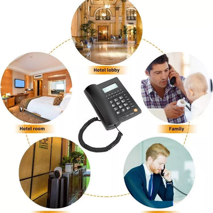 BDI Landline Corded Telephone Caller ID Desk Phone w/ Large Button Home/Office