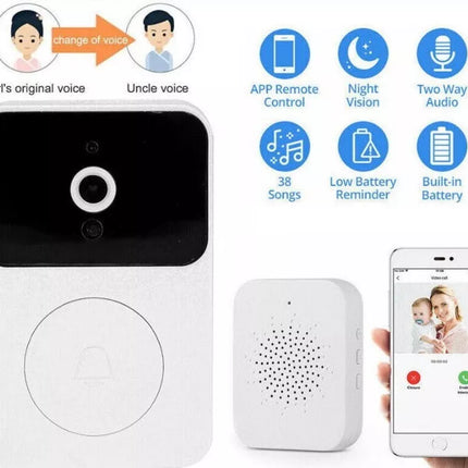 BDI Smart Wireless WiFi Video Doorbell Camera with Indoor Chime Night Vision