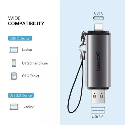 Ugreen 2-in-1 USB-C + USB 3.0 TF/SD Card Reader OTG Memory Card Adapter