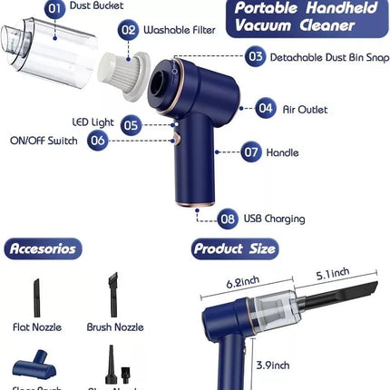 BDI Wet/Dry Cordless Handheld Car Vacuum Cleaner & Air Duster 9000PA 120W Power