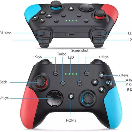 BDI Pro Wireless Controller Gamepad Dual Vibration For Nintendo Switch, PC