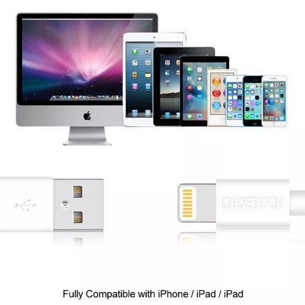 CHOETECH MFi Apple Certified Charge & Sync Cable 2.4A Quick Charge for iPhone