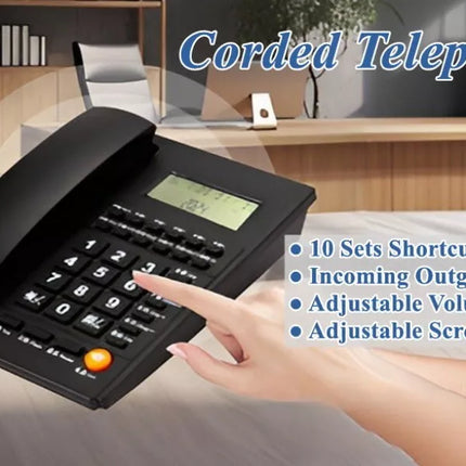 BDI Landline Corded Telephone Caller ID Desk Phone w/ Large Button Home/Office