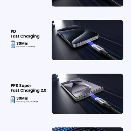 Ugreen 100W USB USB C to USB C Fast Charger Cable iPhone 16, S24, MacBook, iPad