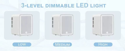 BDI B602 AC/DC Portable Beauty Cosmetics Cooler Skincare Fridge - Mirror & LED