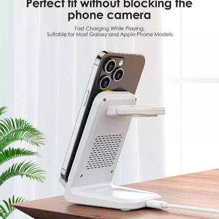 CHOETECH T608 15W 3-in-1 Wireless Charger Stand for Apple iWatch & Samsung Watch