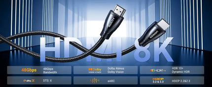 UGREEN 8K HDMI V2.1 to HDMI Cable 48Gbps Ultra High Speed PS5 XBOX HDTV Blu-ray