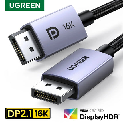 Ugreen 16K DisplayPort DP 2.1 VESA Certified Male to Male Cable Support HDR HDCP
