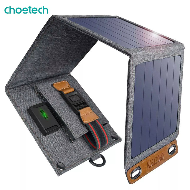 Choetech SC004 14W Solar Charger Portable Panel Dual USB 4 Panels Camping RV