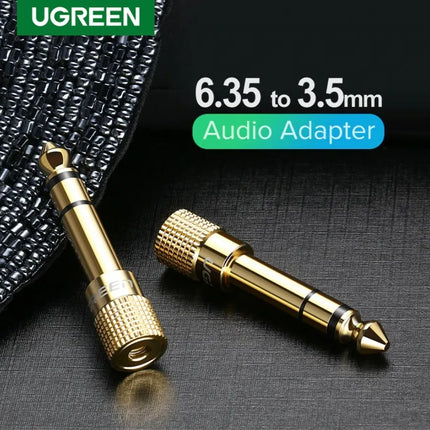 Ugreen 6.35mm 1/4" Male to 3.5mm 1/8" Female Stereo Audio Adapter Gold Plated