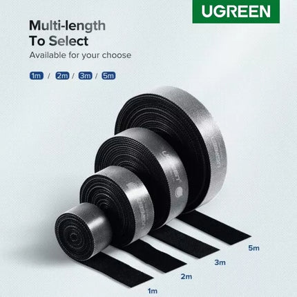 UGREEN Cable Ties Straps Reusable Hook Loop Cord Fastener Wire Management