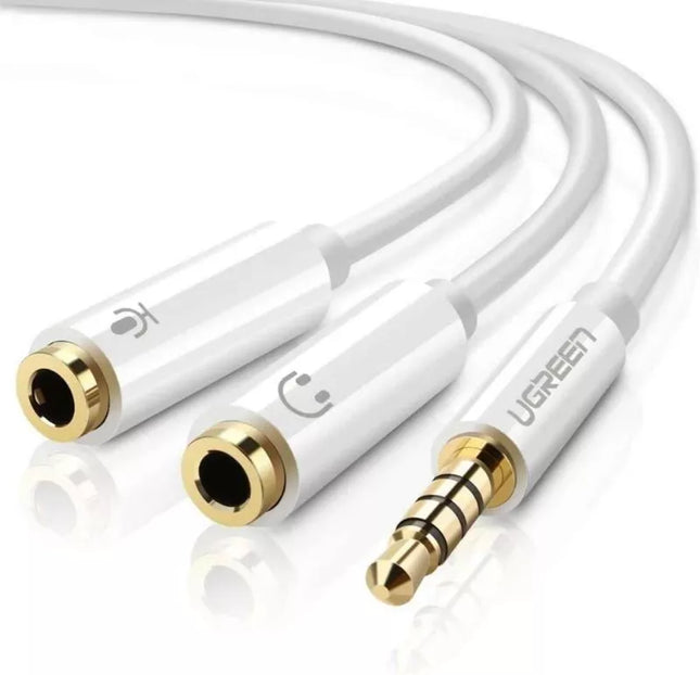 Ugreen 3.5mm Male to 2 Female Headphone Mic Y Splitter Stereo Audio Cable