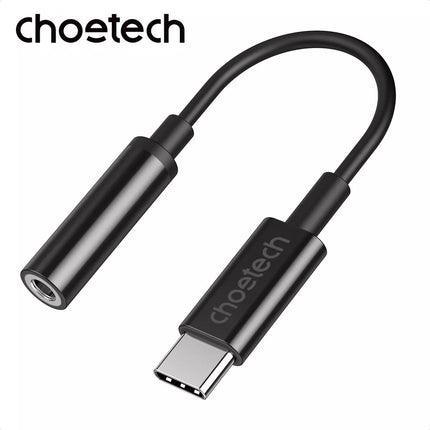 Choetech AUX003 USB C to 3.5mm AUX Adapter with DAC Chip Headphone Audio S23 iPad Pro