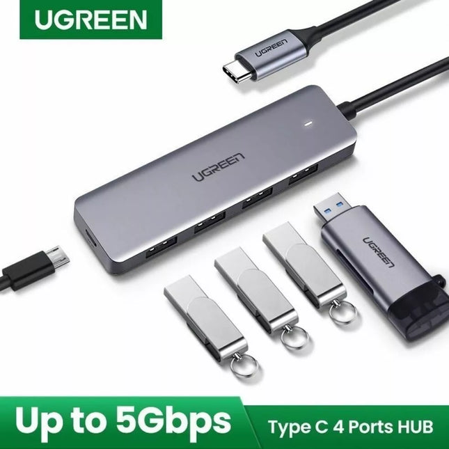 Ugreen 4-Port USB3.0 Hub Type C Hub USB C to Port Adapter Data Laptop Mac