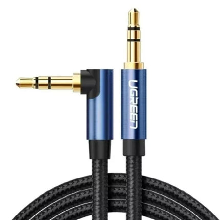 Ugreen 90 Degree Right Angle 3.5mm Male to Male Braid Aux Stereo Audio Cable 2m