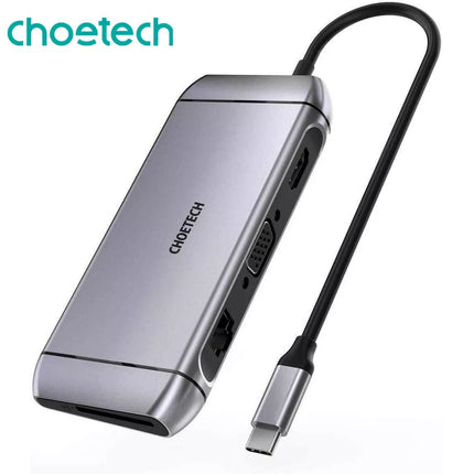 Choetech HUB-M15 9-in-1 USB-C Hub - 4K PD 100W RJ45 Ethernet For Mac Dell...
