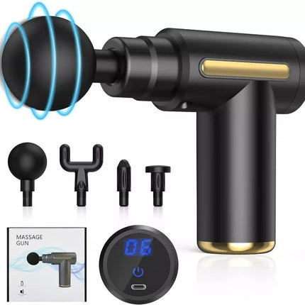 BDI 6 Speeds Mini Massage Gun Fascial Massager with 4 Massage Heads & PD Charger
