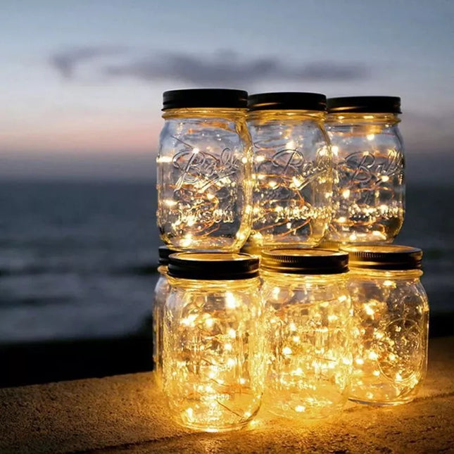 BDI Outdoor Waterproof Solar LED Lantern Crackle Glass Lamp Lantern
