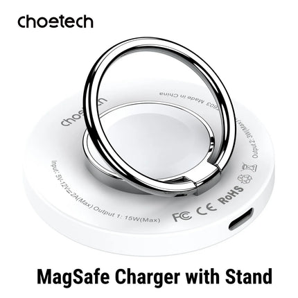 CHOETECH T603-F Ring Holder & Magnetic 15W Wireless Charger for iPhone/iWatch