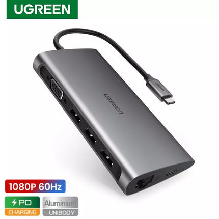UGREEN 8-in-1 USB C Hub Dock Station - 1080P VGA, USB, RJ45, PD, SD/TF